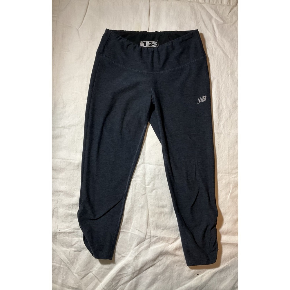 New Balance Ruched Crop Capri Leggings Womens Size S Gray Gorpcore Active - Picture 2 of 8